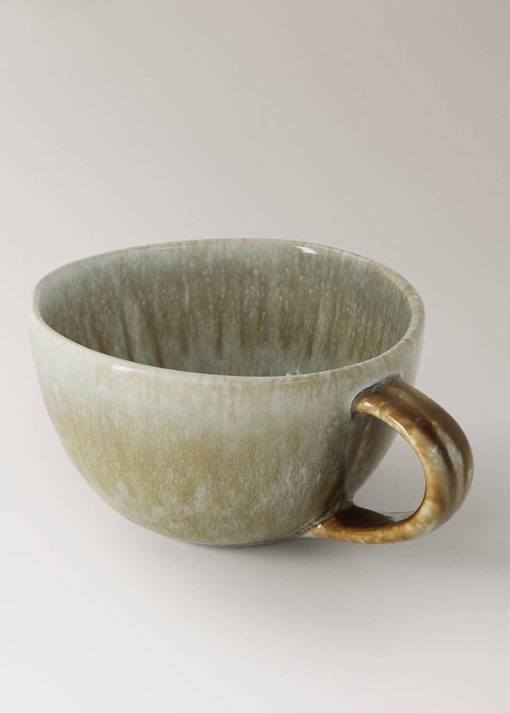 Vintage stoneware mug — Forest Green