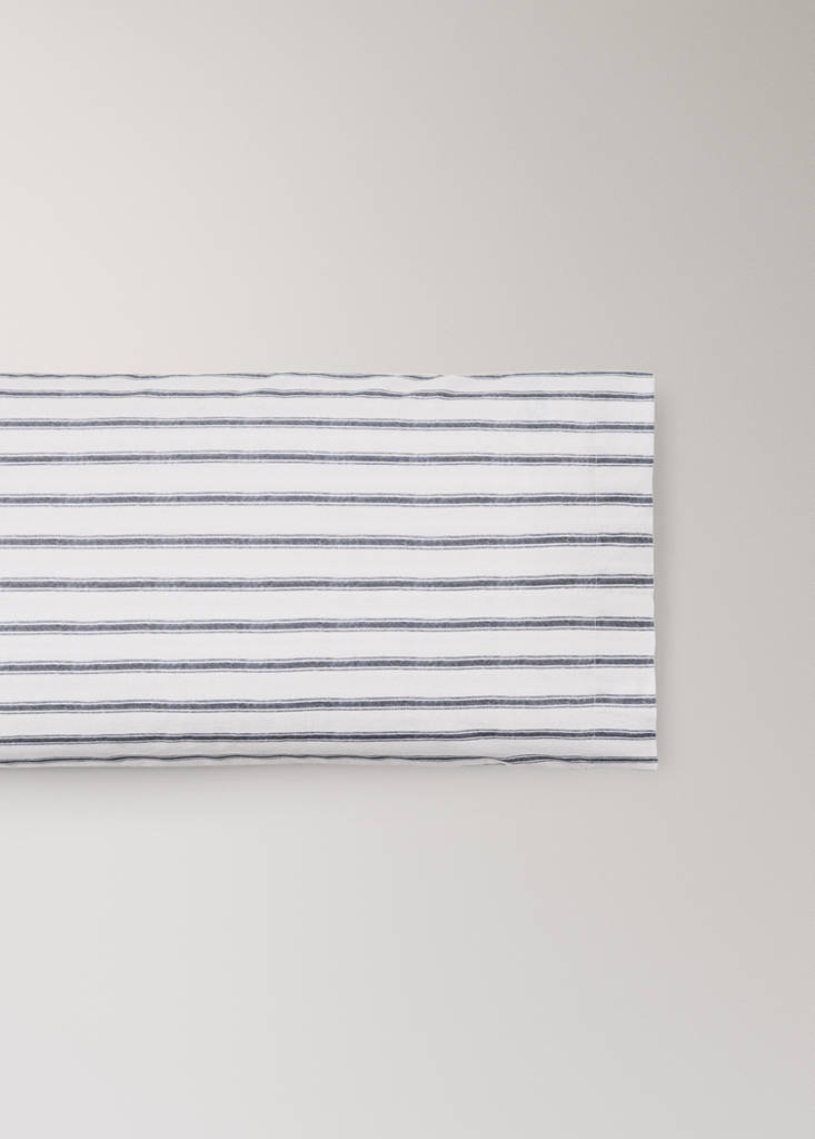 Cotton percale pillowcase, 200 thread count, striped print, 45 x 110cm - thumbnail 2