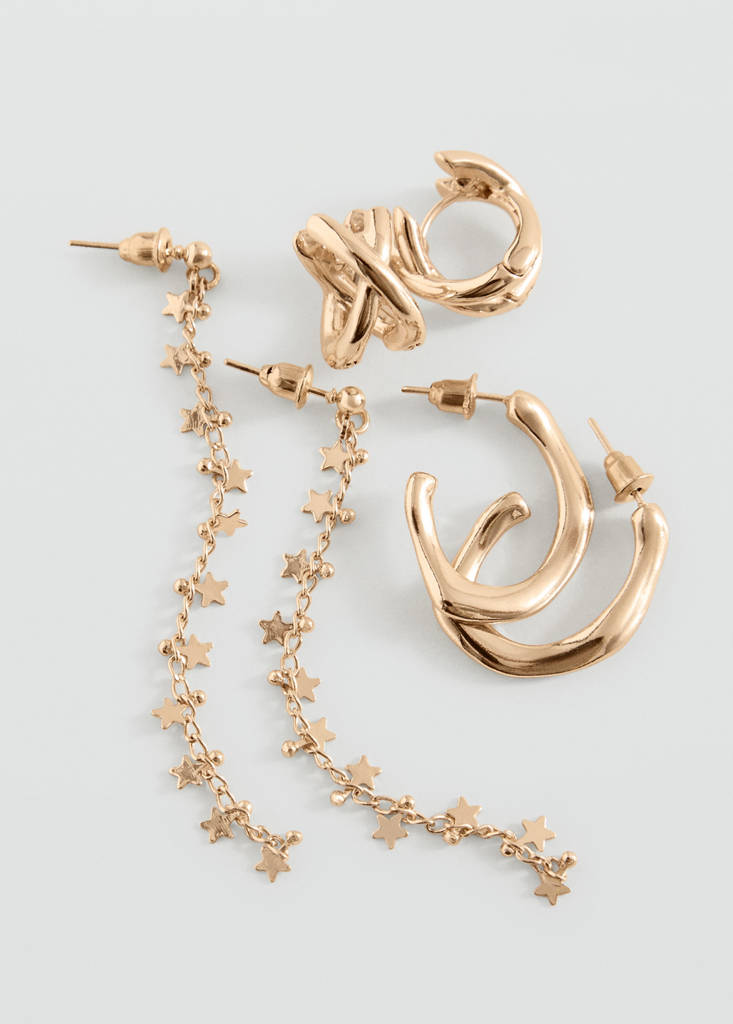 Pack of combined earrings — Gold