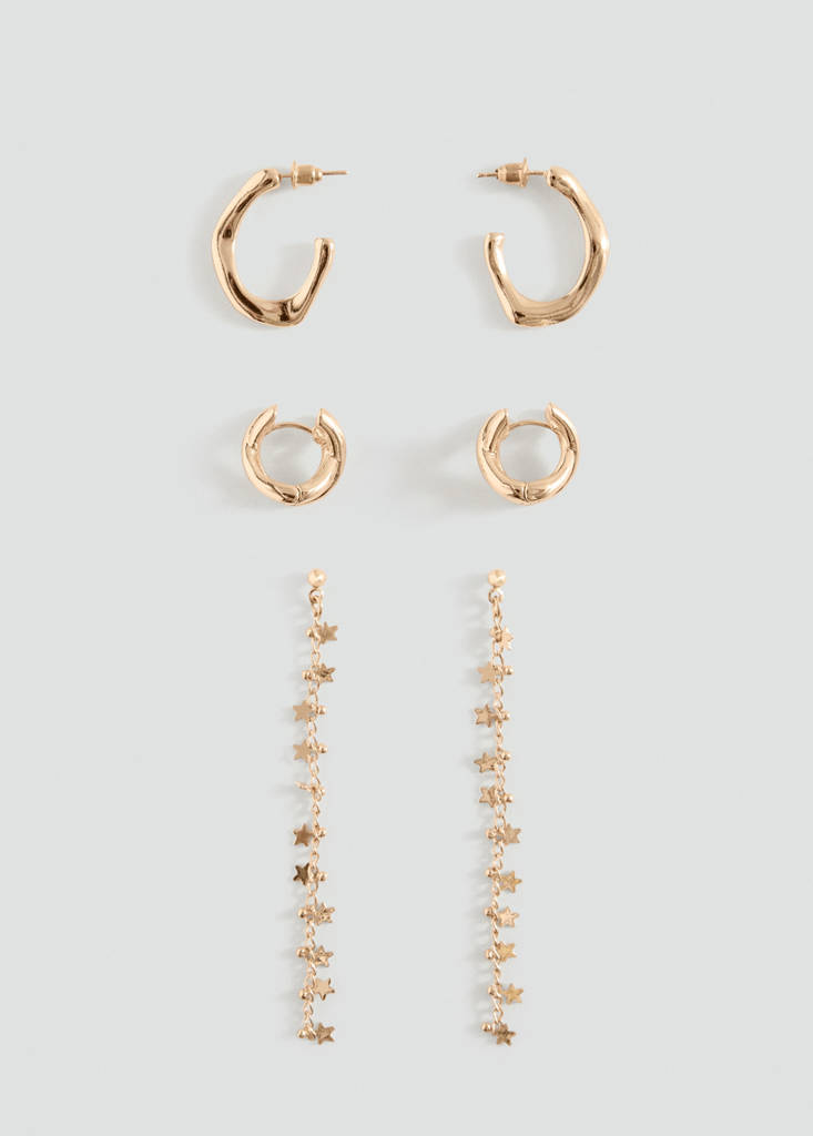 Pack of combined earrings — Gold