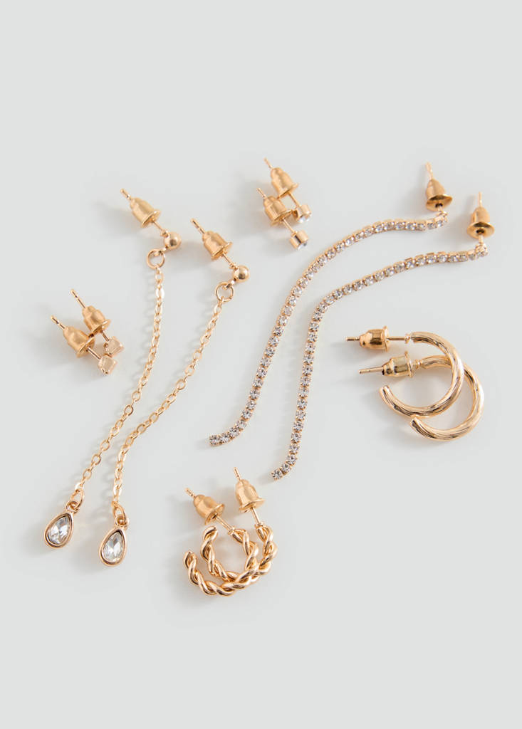 Pack of combined earrings — Gold