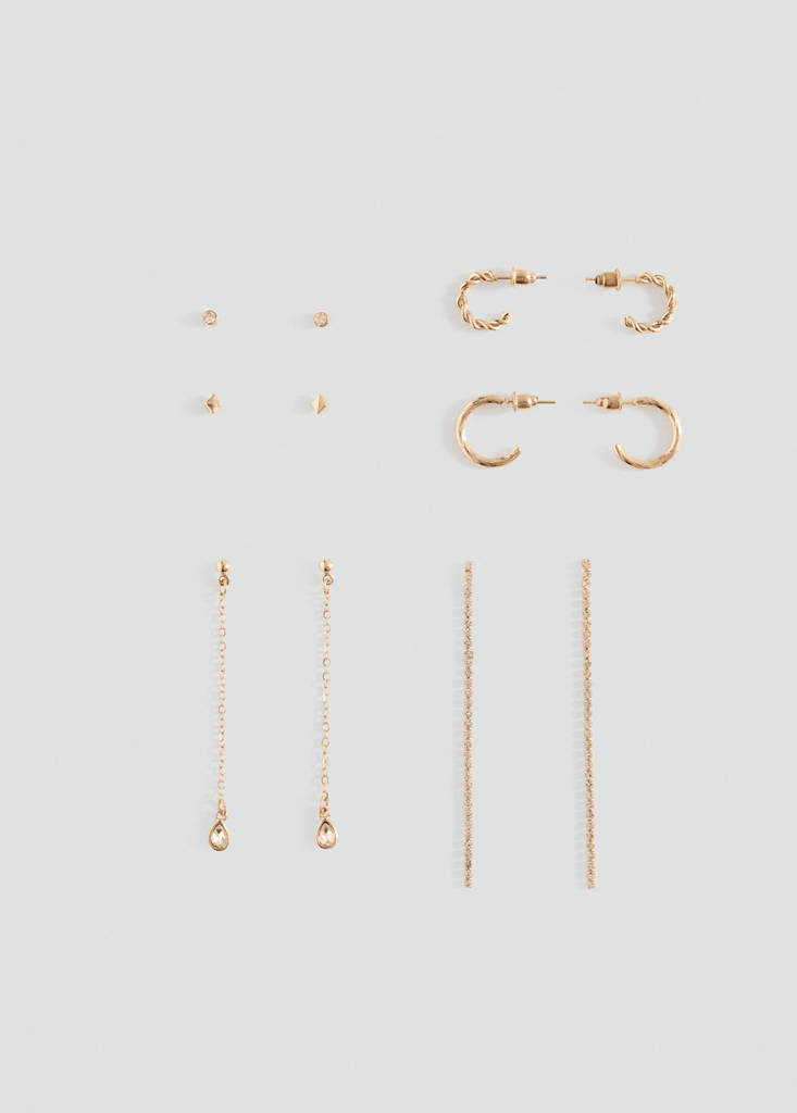 Pack of combined earrings — Gold