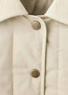 Padded anorak with corduroy collar — Beige 3