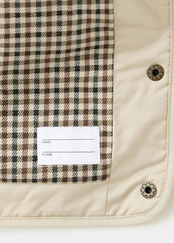 Padded anorak with corduroy collar — Beige