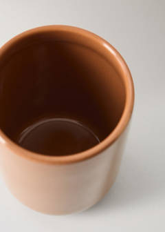 Stoneware toothbrush holder — Burnt Orange 3