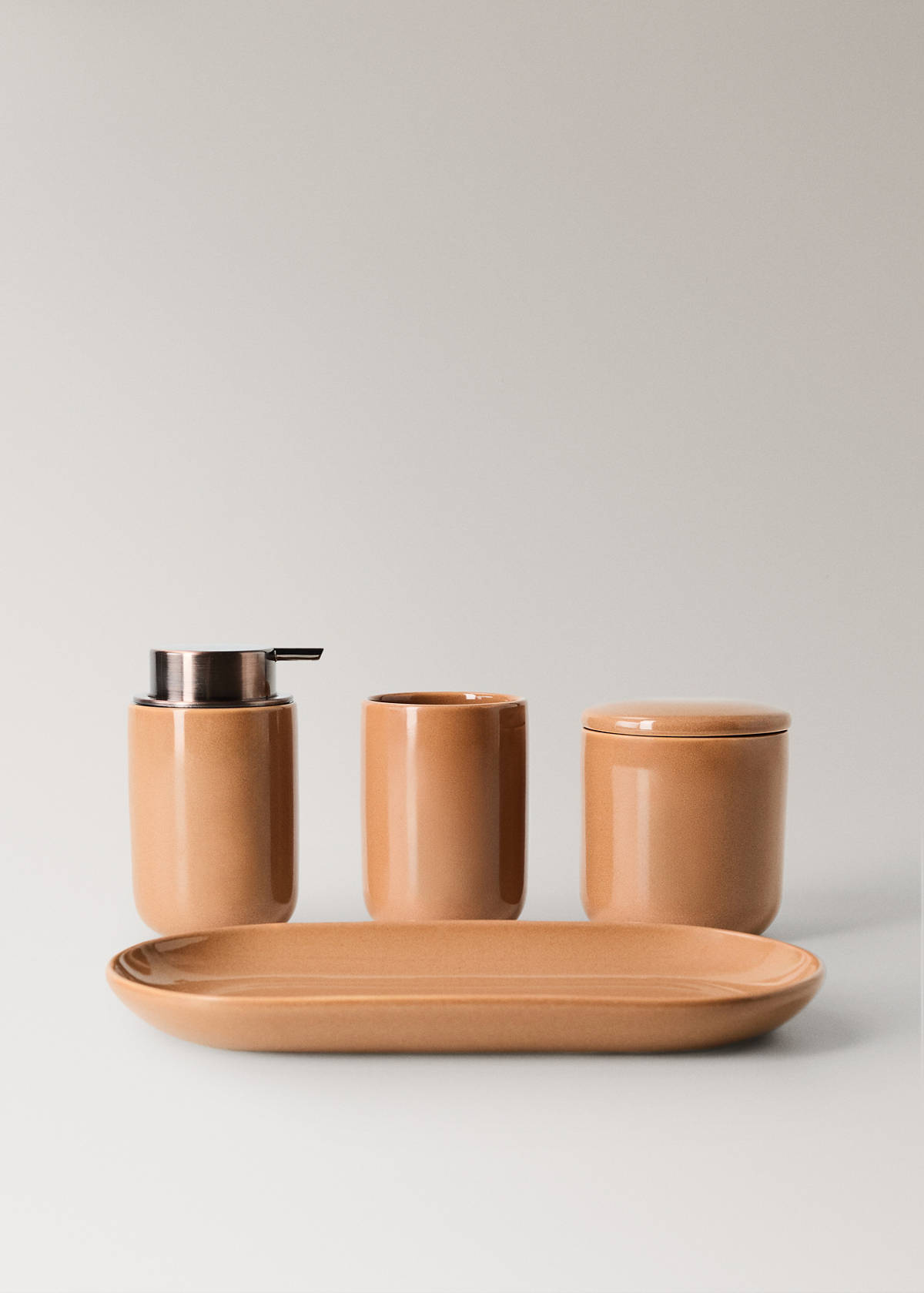Stoneware toothbrush holder — Burnt Orange