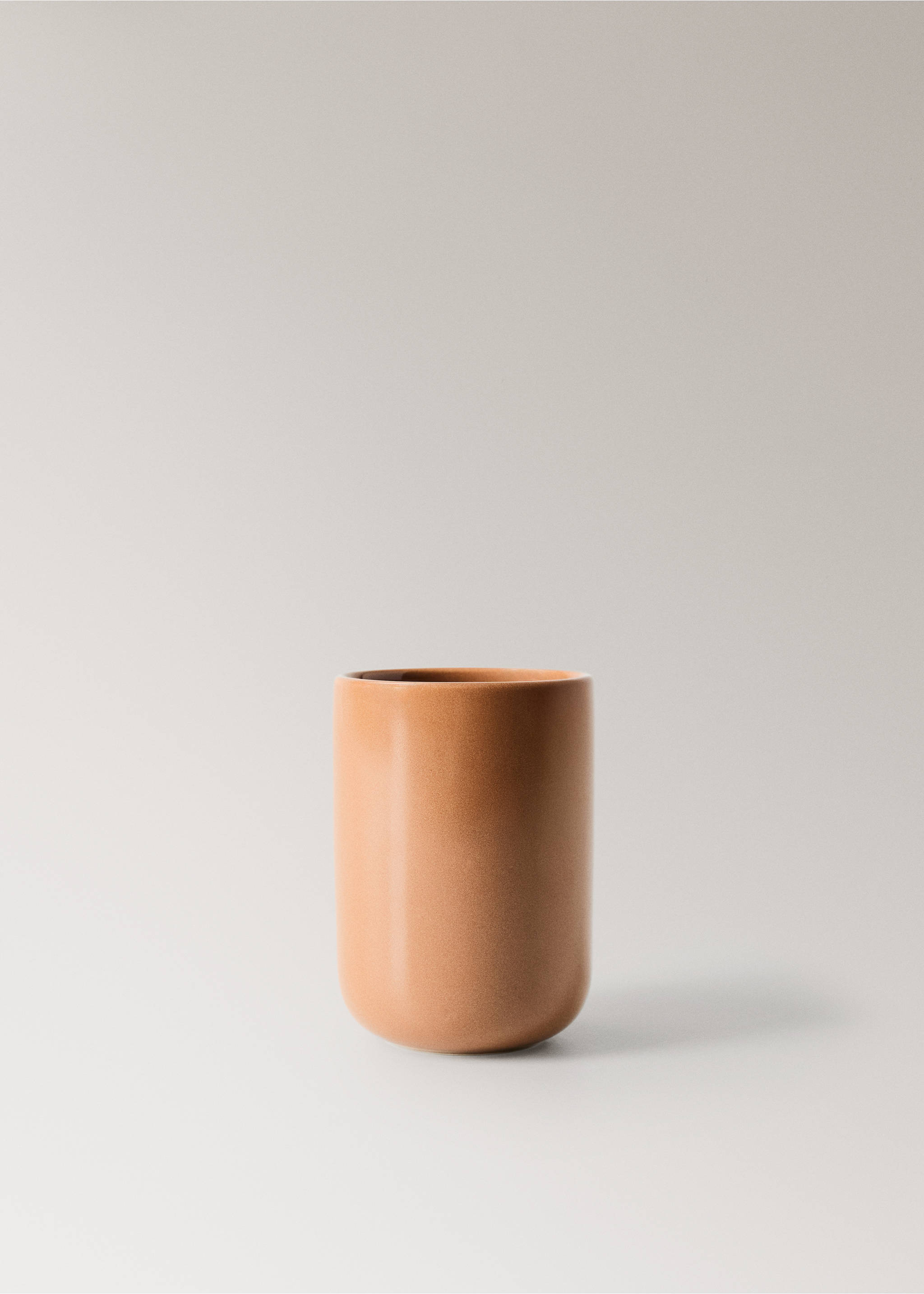 Stoneware toothbrush tumbler - Article without model, Burnt Orange. Ref: 37033859-00.