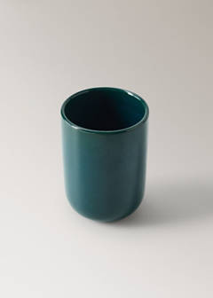 Stoneware toothbrush holder — Petrol Blue 2