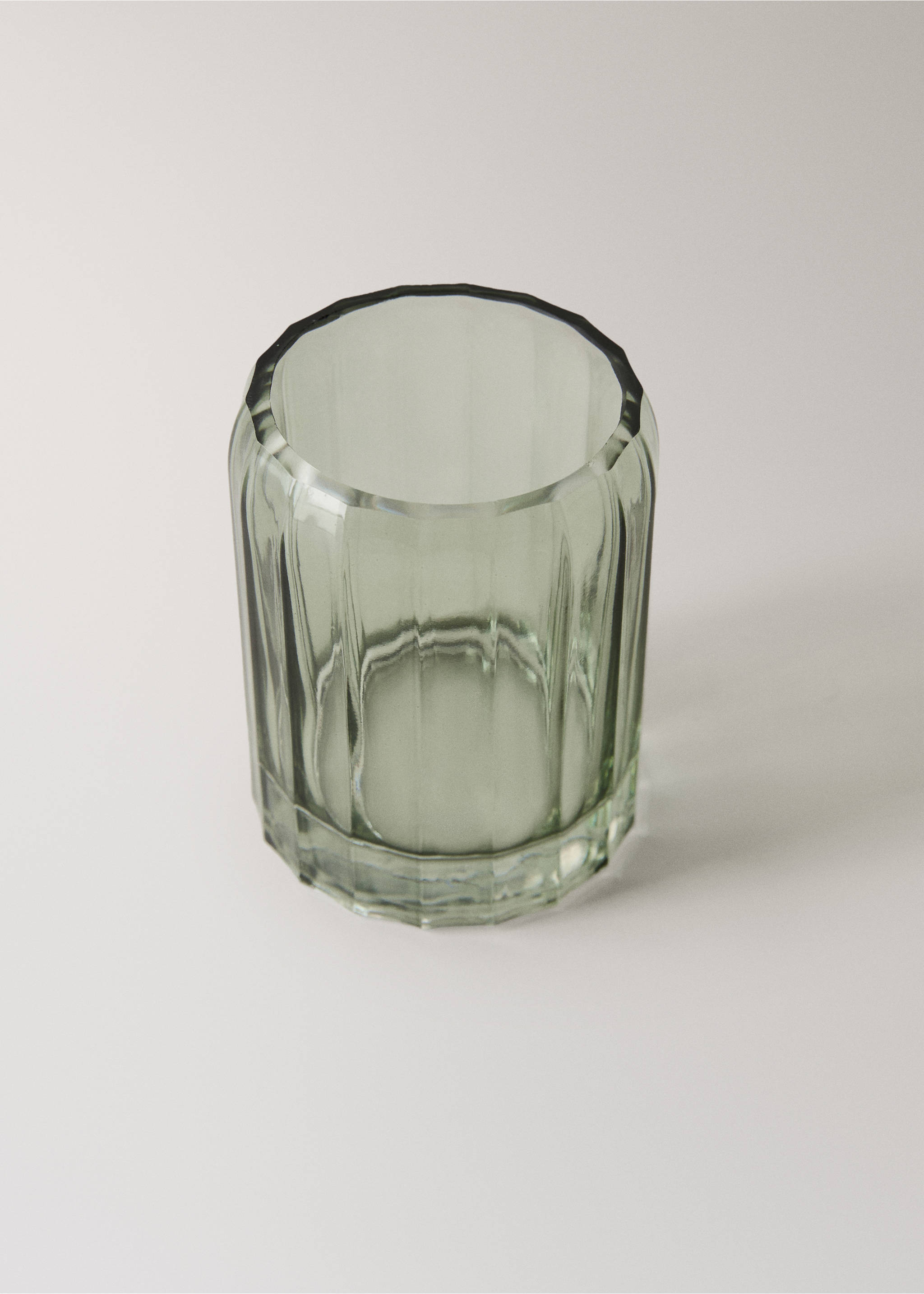 Glass toothbrush holder - Details of the article 1, Green. Ref: 37033865-00.