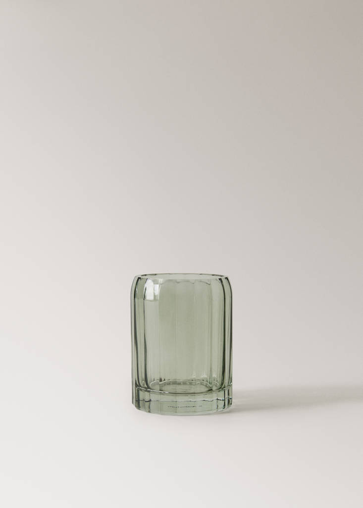 Glass toothbrush holder — Green