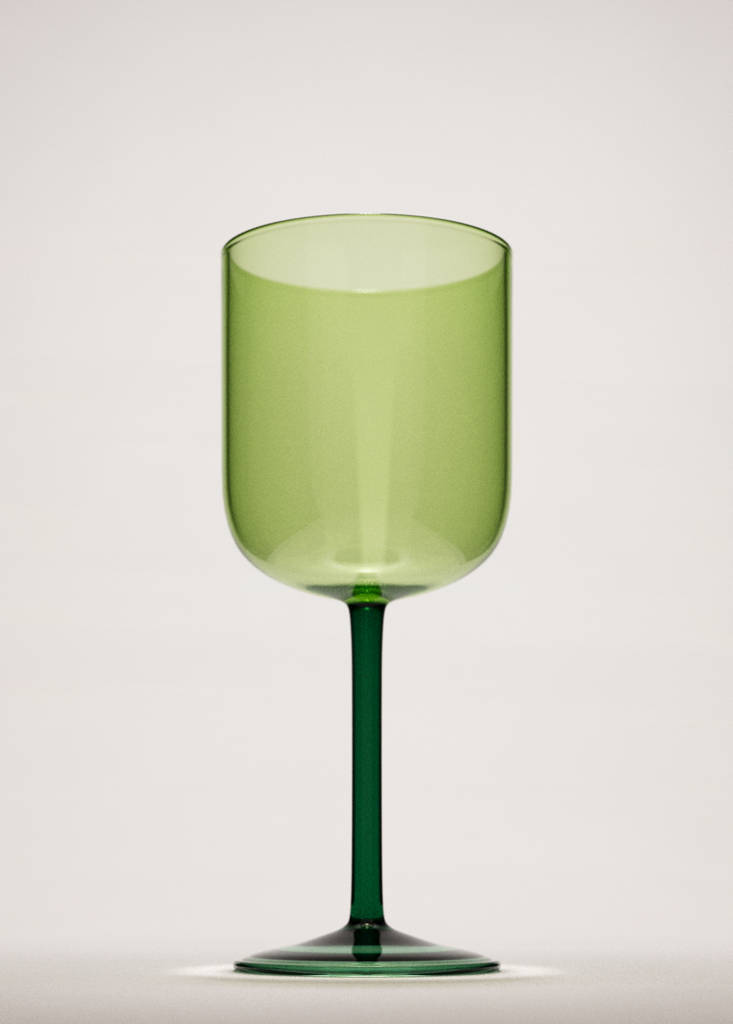 Two-tone borosilicate stem glass — Petrol Blue