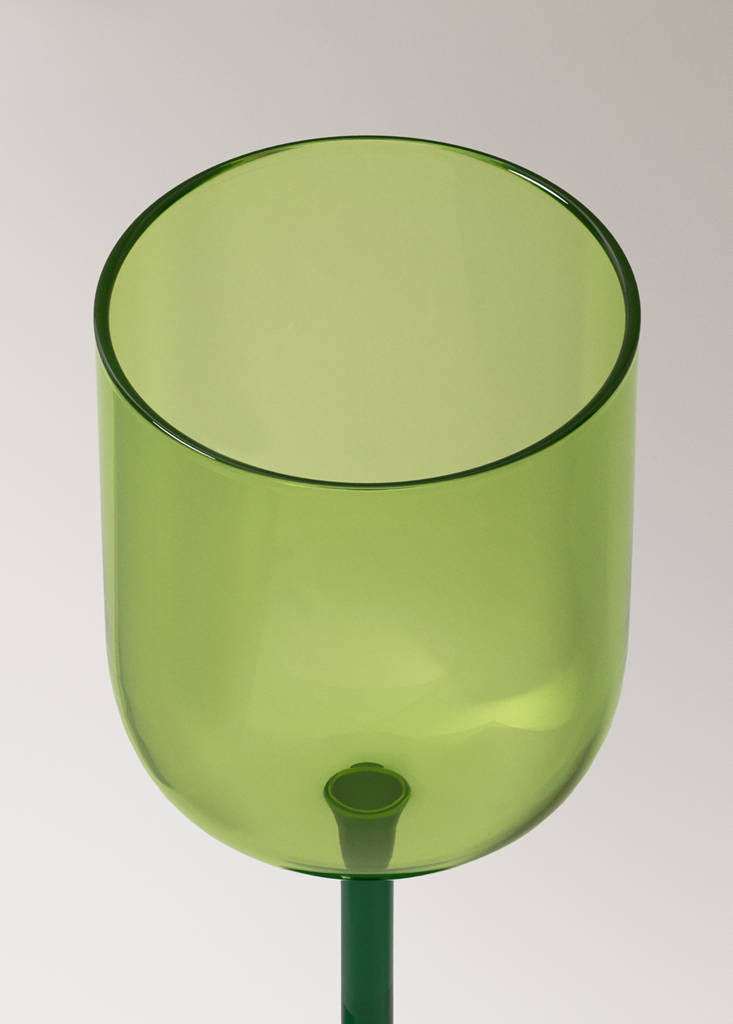 Two-tone borosilicate stem glass — Petrol Blue