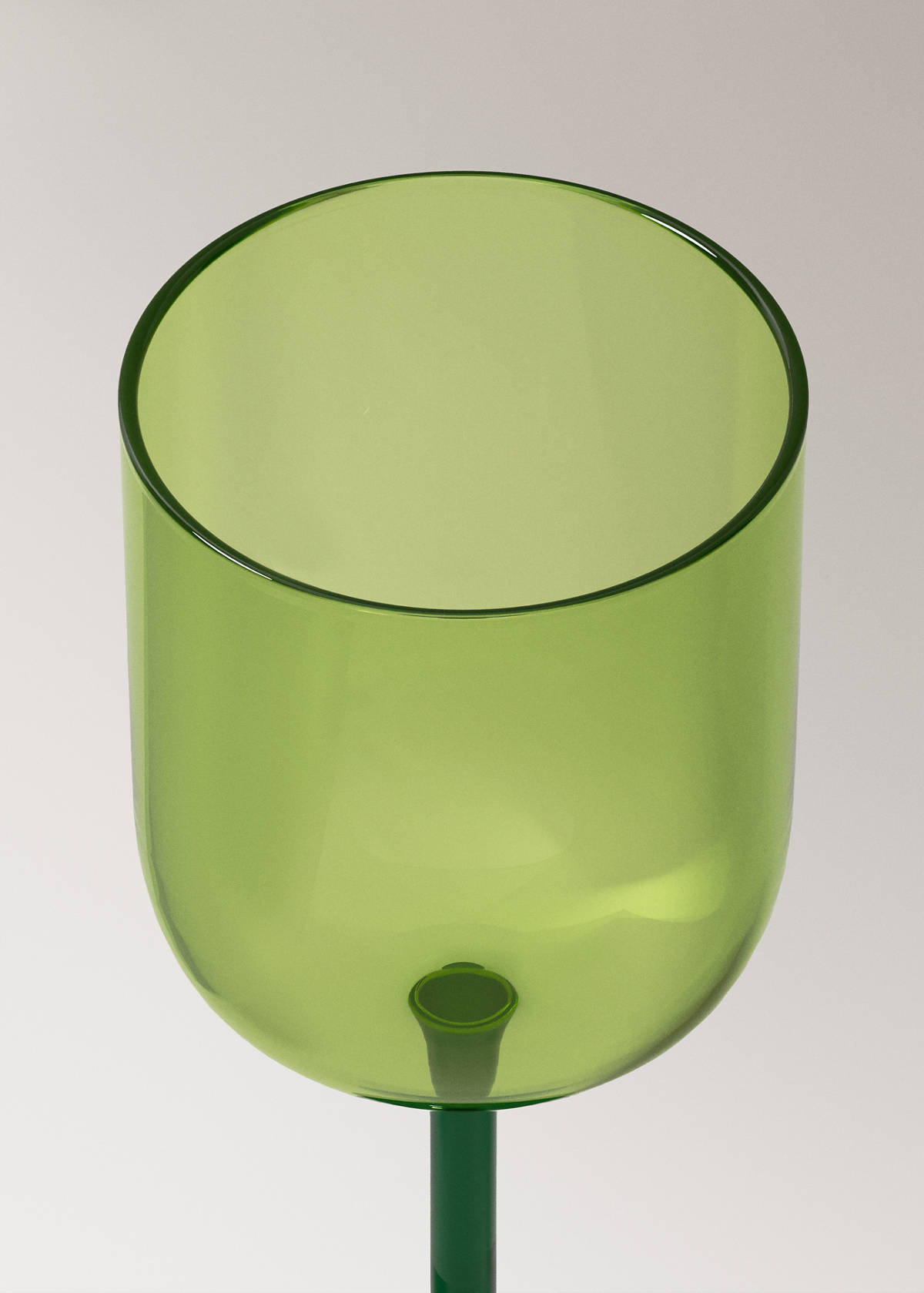 Two-tone borosilicate stem glass — Petrol Blue