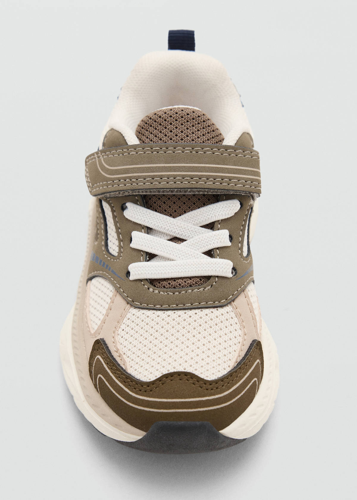 Velcro fastening mixed sneakers — Khaki