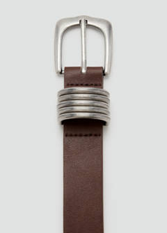Belt with metal belt loops — Brown 4