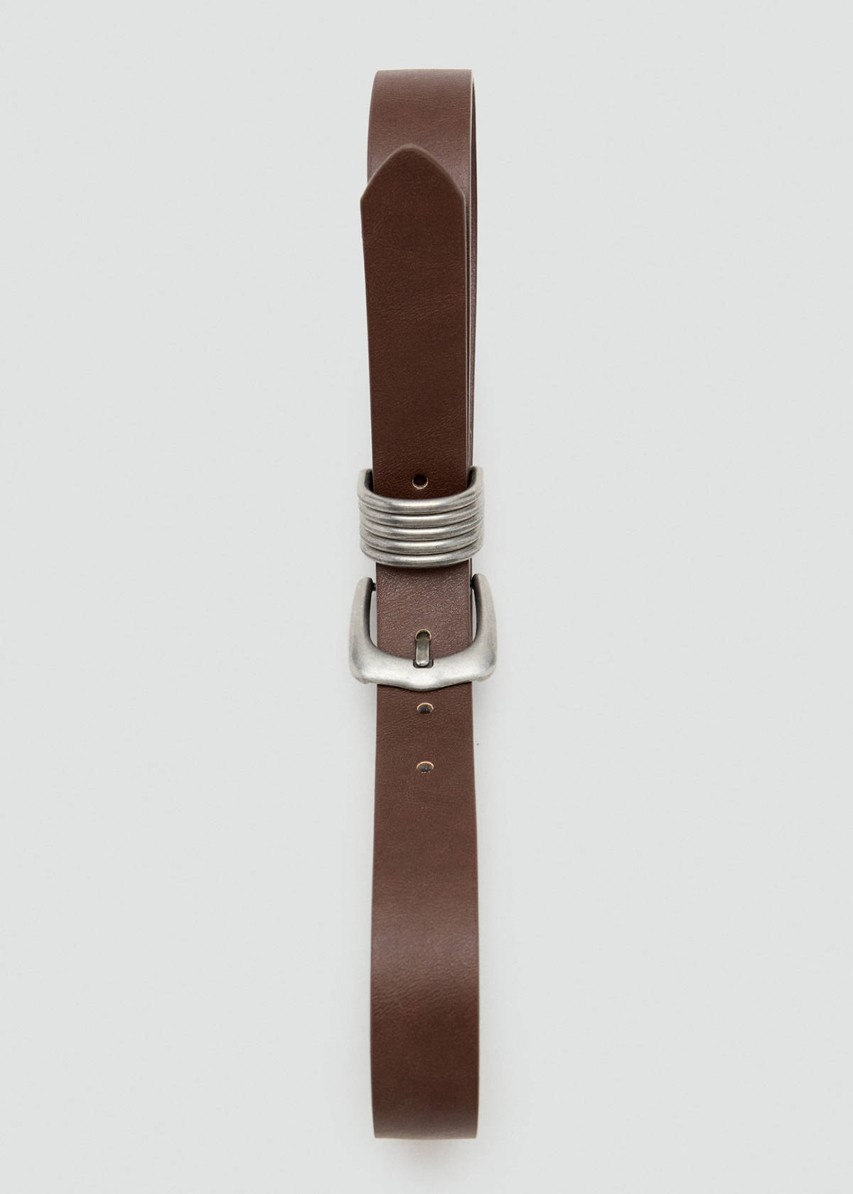 Belt with metal belt loops — Brown