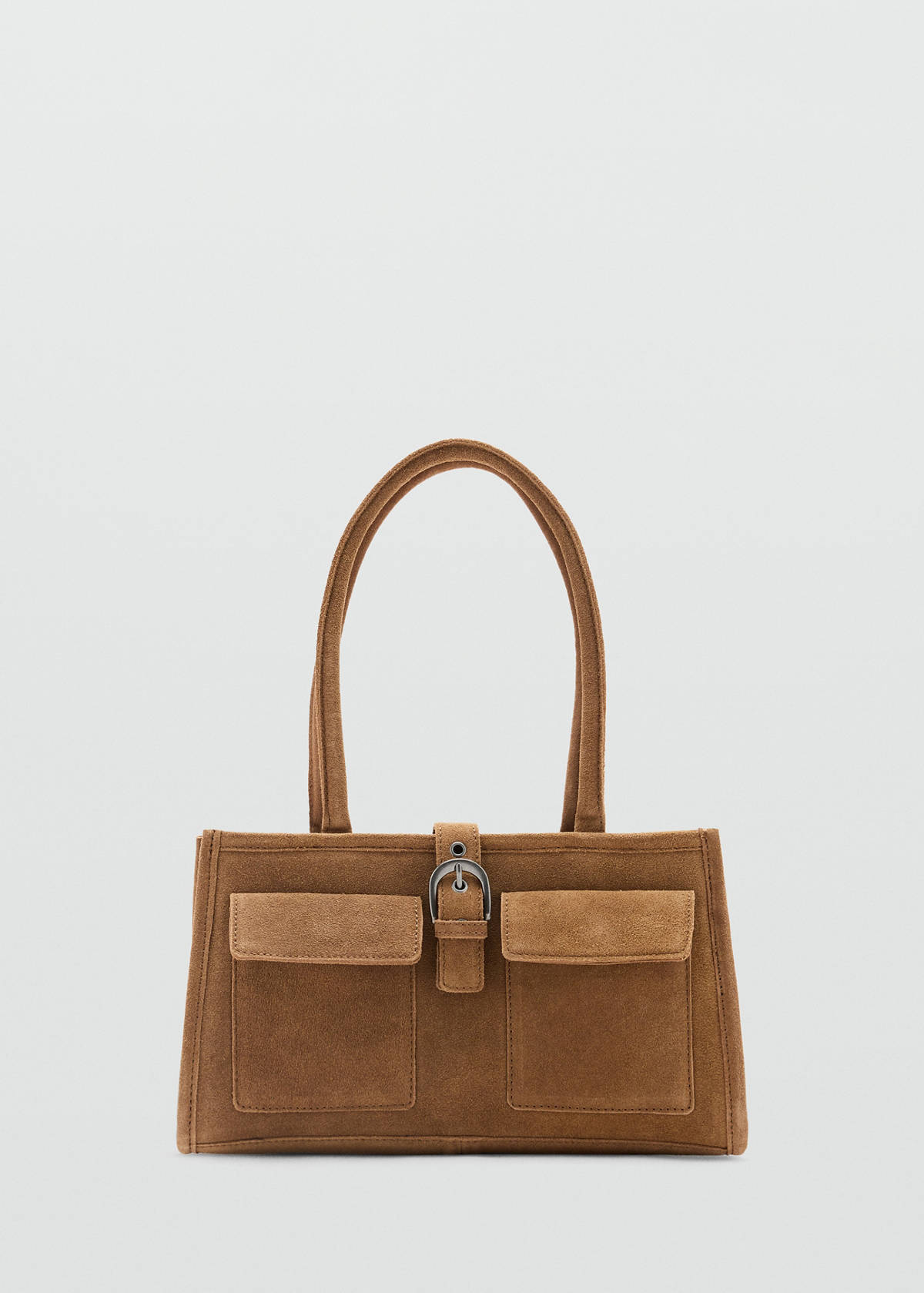 Leather bag with pockets — Sand