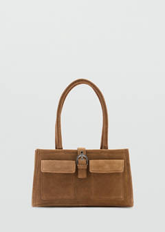 Leather bag with pockets — Sand 1