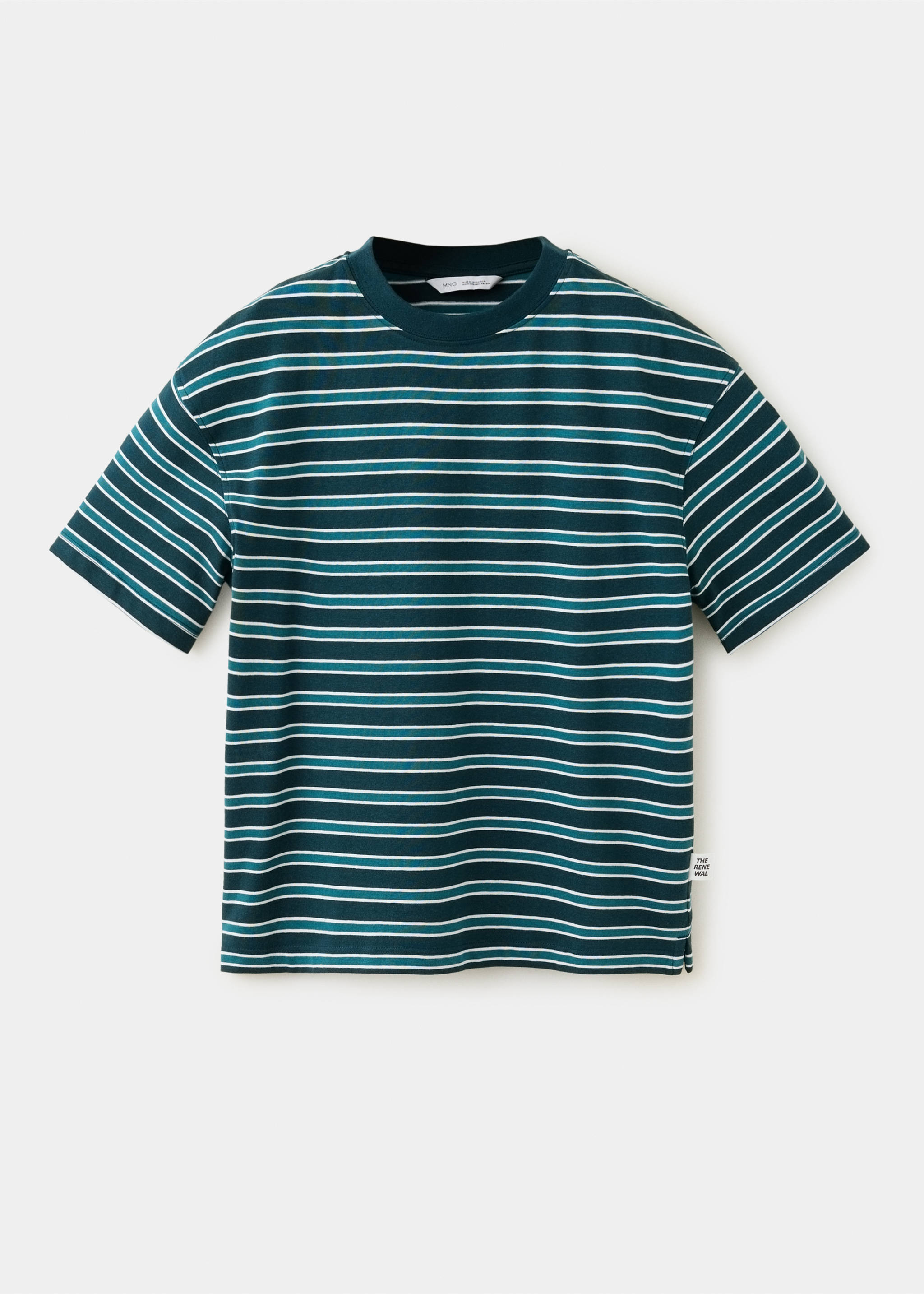 T-shirt 100 % coton rayures - Article sans modèle, Vert. Ref: 37033880-00.