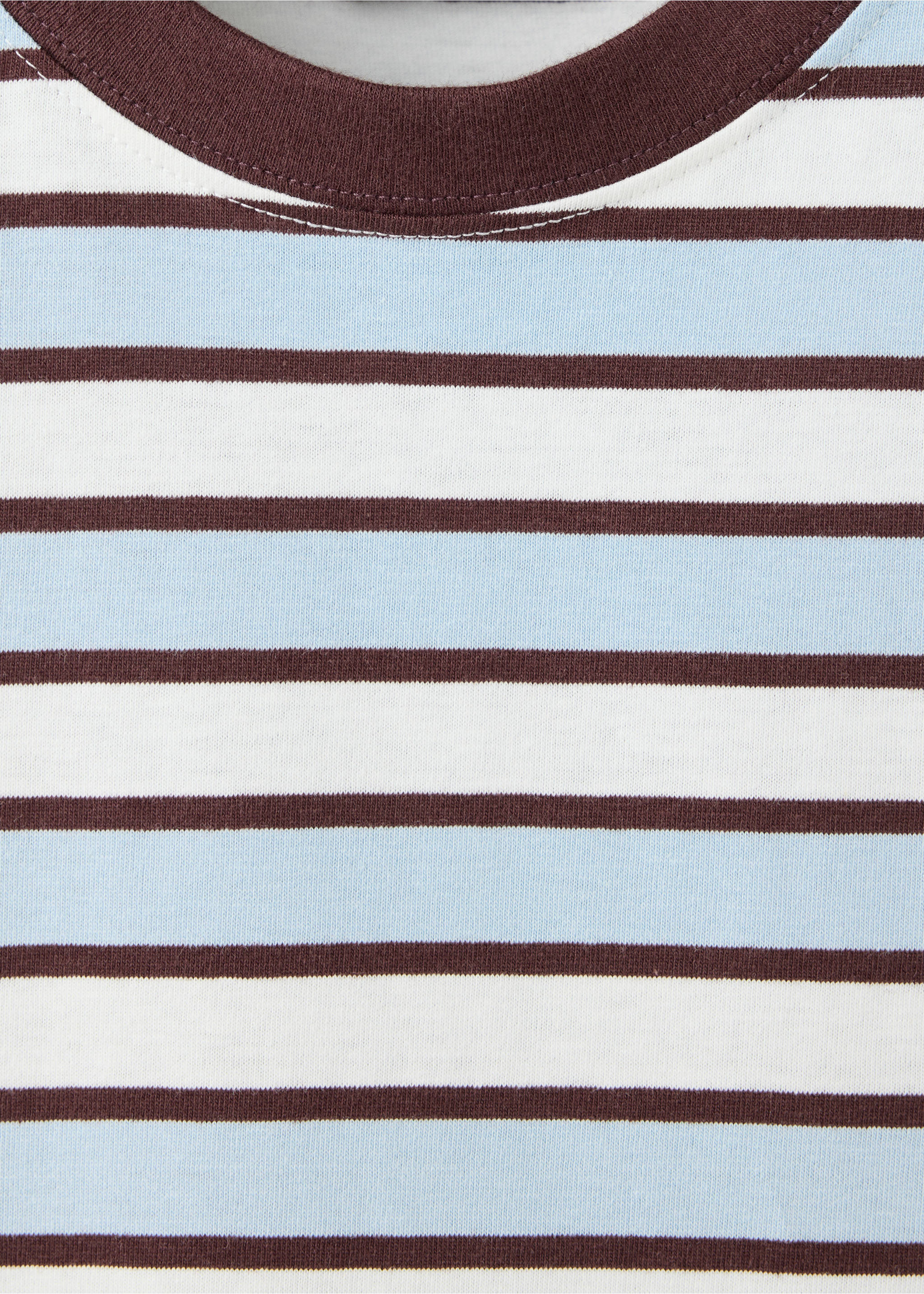 T-shirt 100 % coton rayures - Détail de l'article 8, Bleu ciel. Ref: 37033880-00.