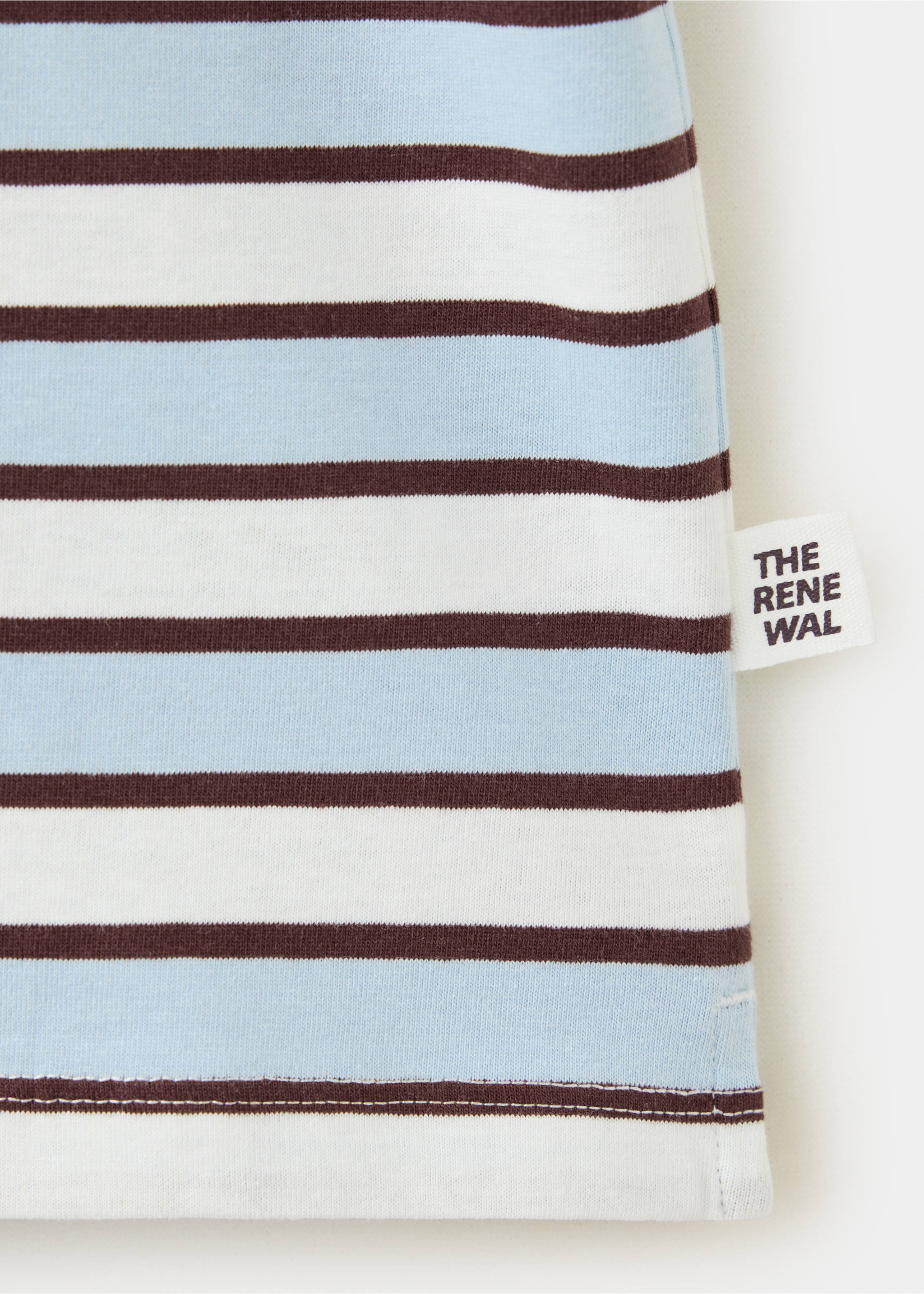 T-shirt 100 % coton rayures - Détail de l'article 0, Bleu ciel. Ref: 37033880-00.