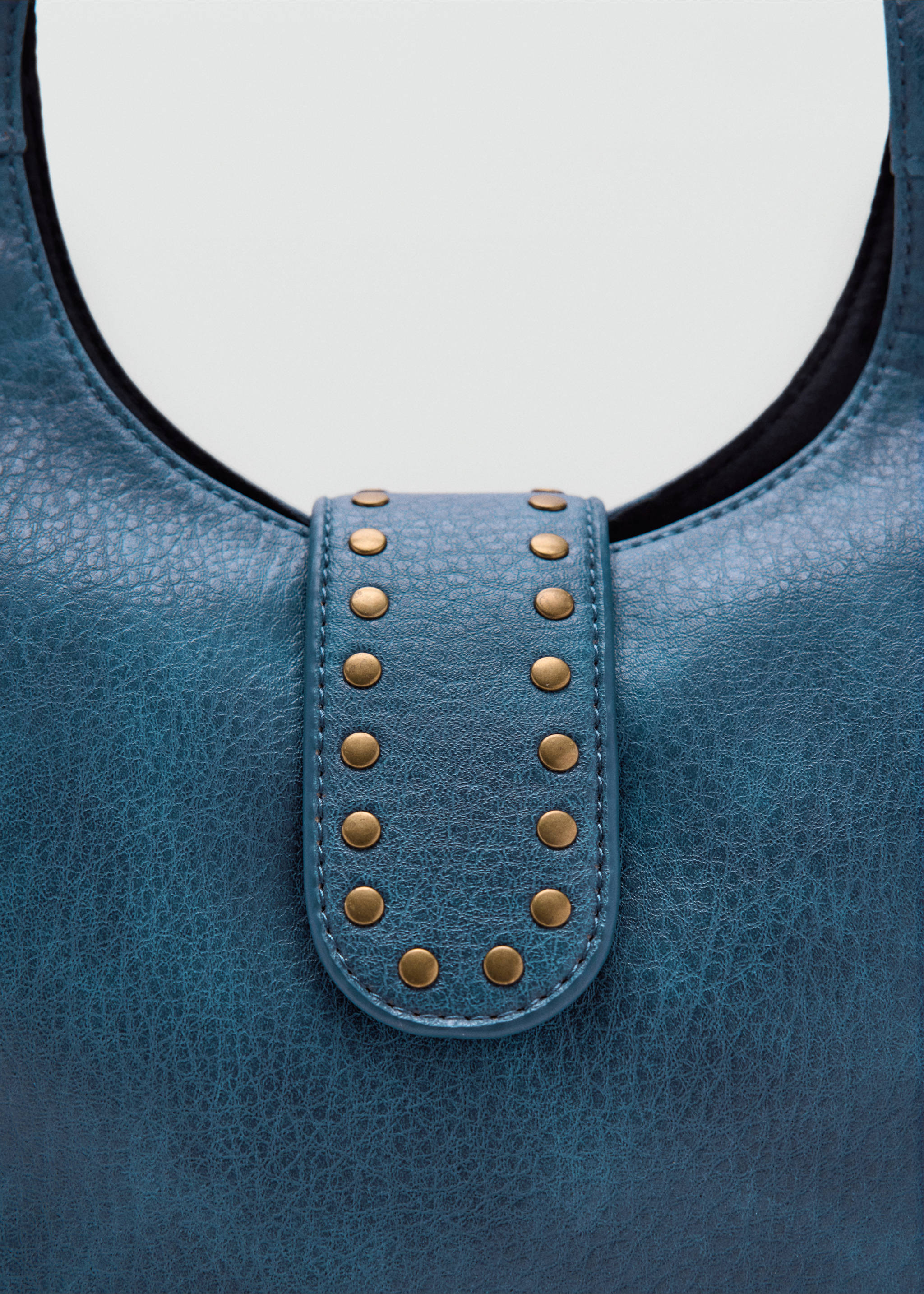 Studded shoulder bag - Details of the article 1, Blue. Ref: 37033881-00.