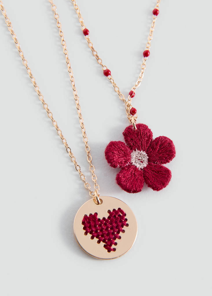 Pack of 2 flower necklaces — Gold