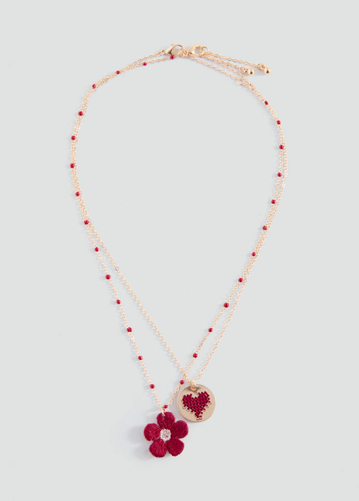 Pack of 2 flower necklaces — Gold