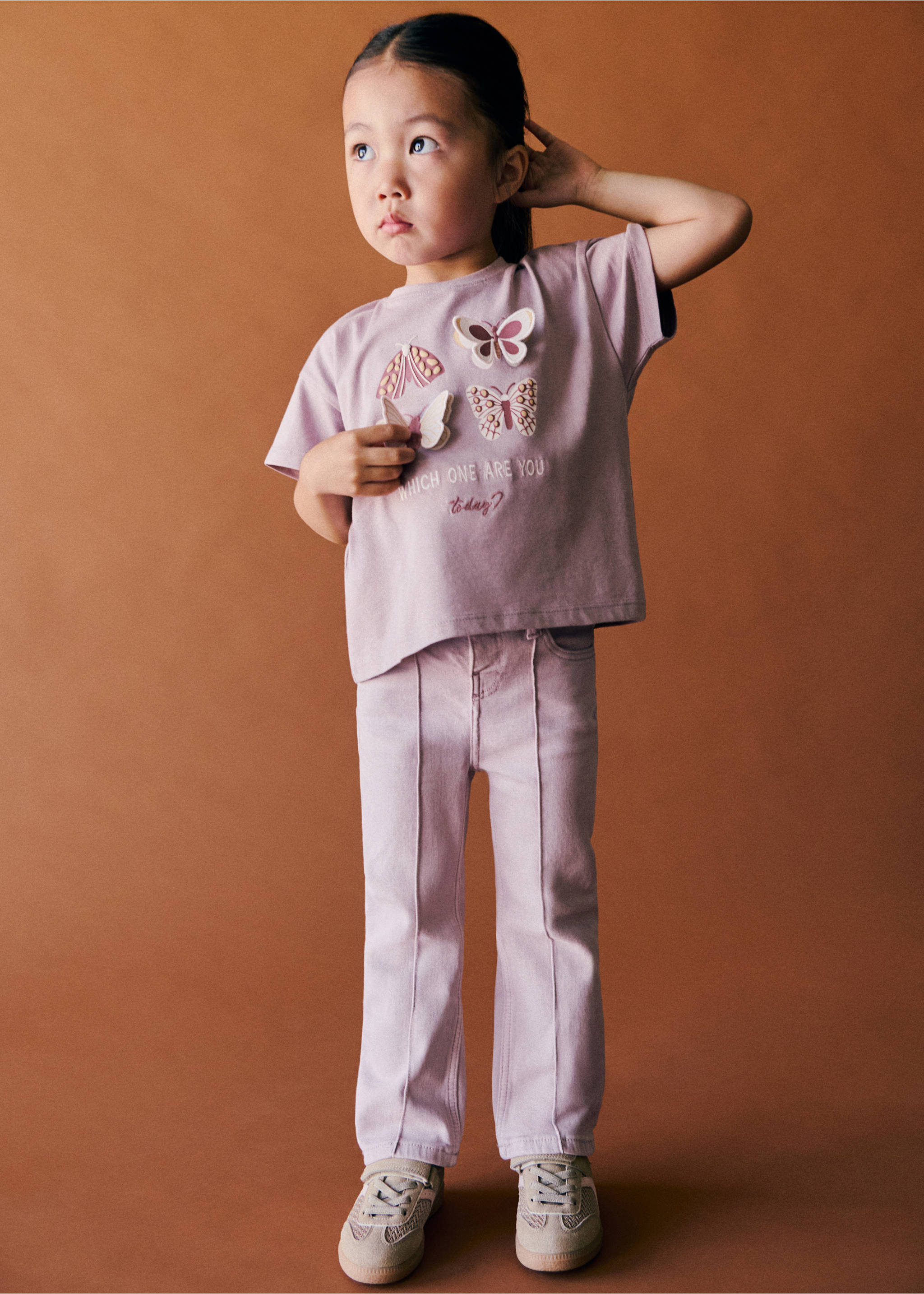 Embossed cotton t-shirt - General plane, Light/Pastel Purple. Ref: 37033885-00.
