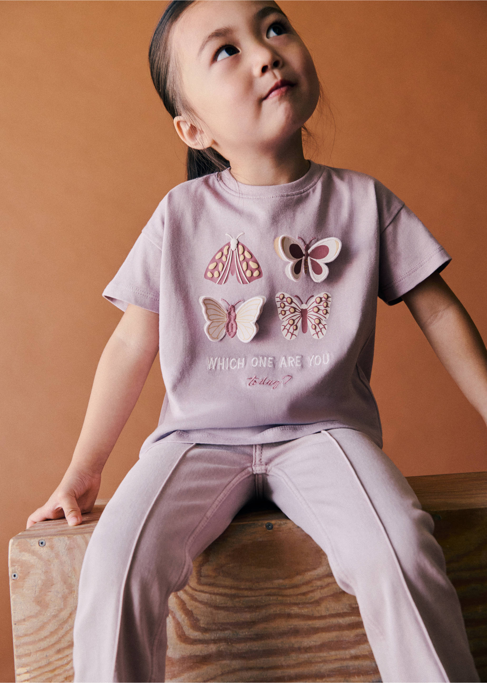 Embossed cotton t-shirt - Medium plane, Light/Pastel Purple. Ref: 37033885-00.