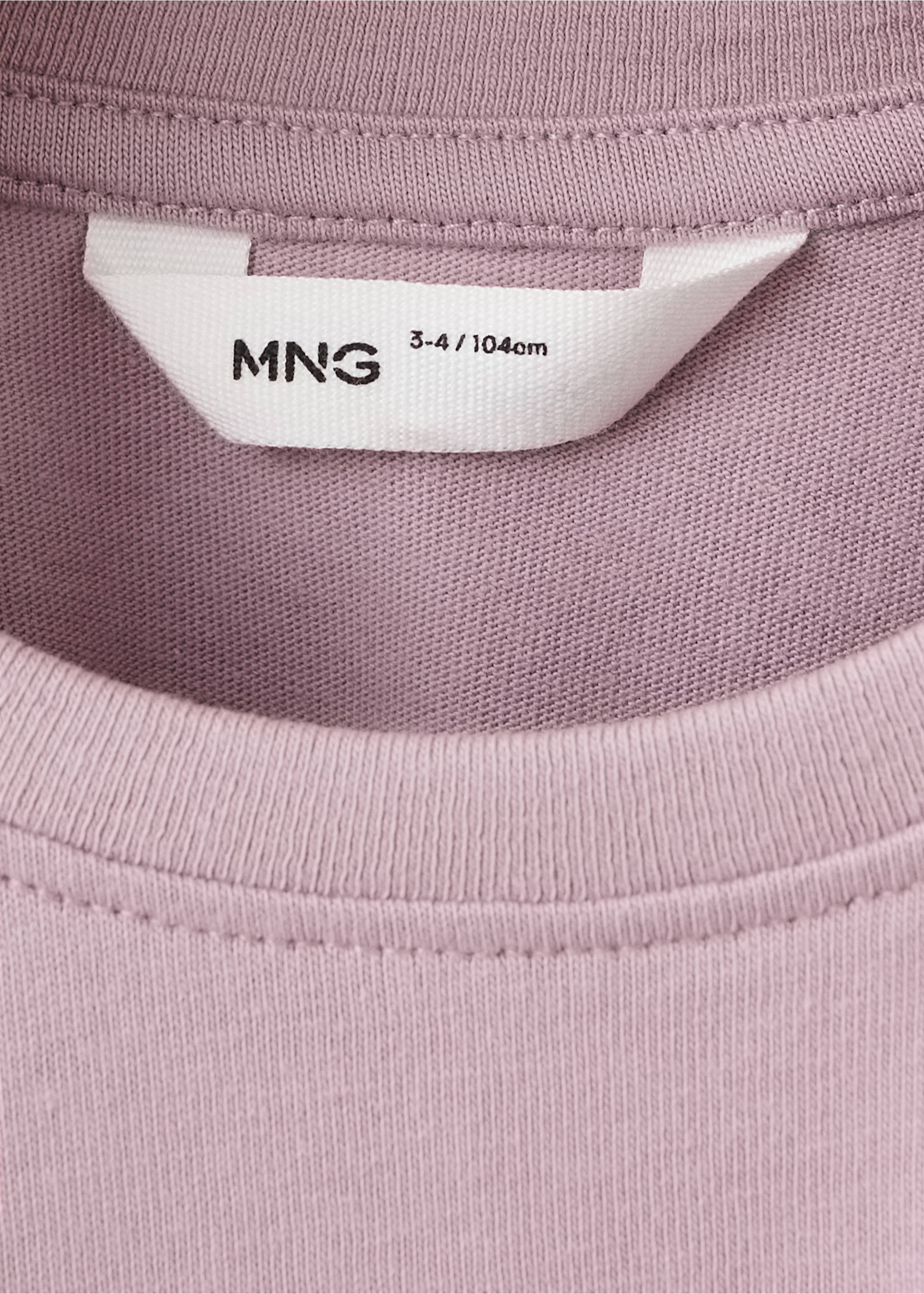 Embossed cotton t-shirt - Details of the article 0, Light/Pastel Purple. Ref: 37033885-00.