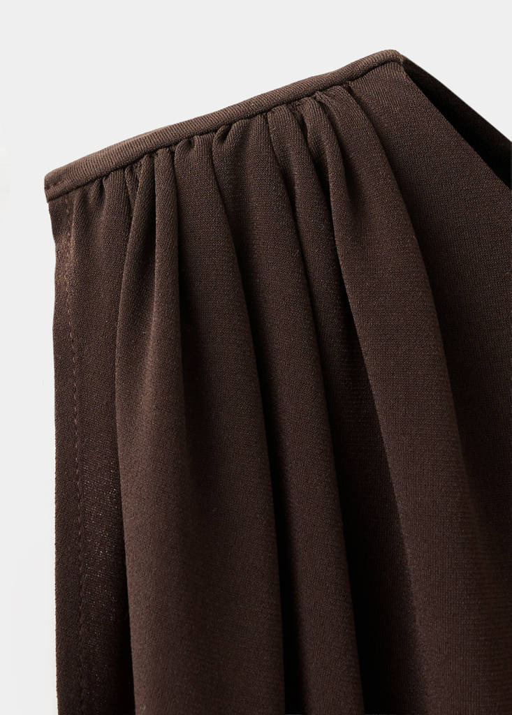 Ruffled asymmetrical blouse — Brown