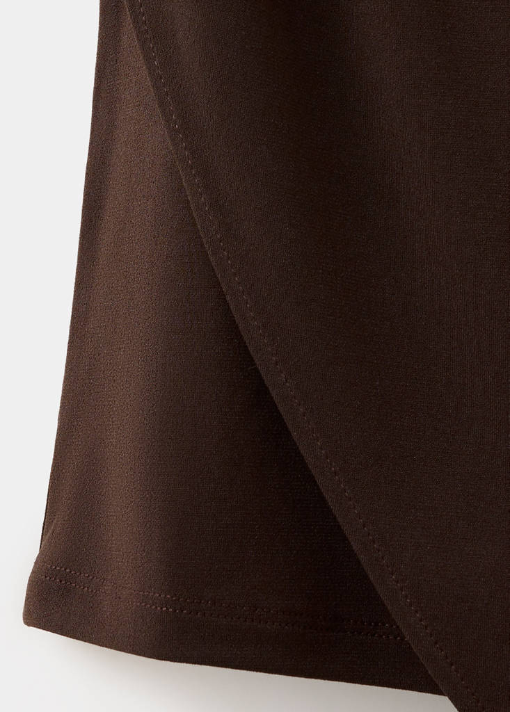 Ruffled asymmetrical blouse — Brown