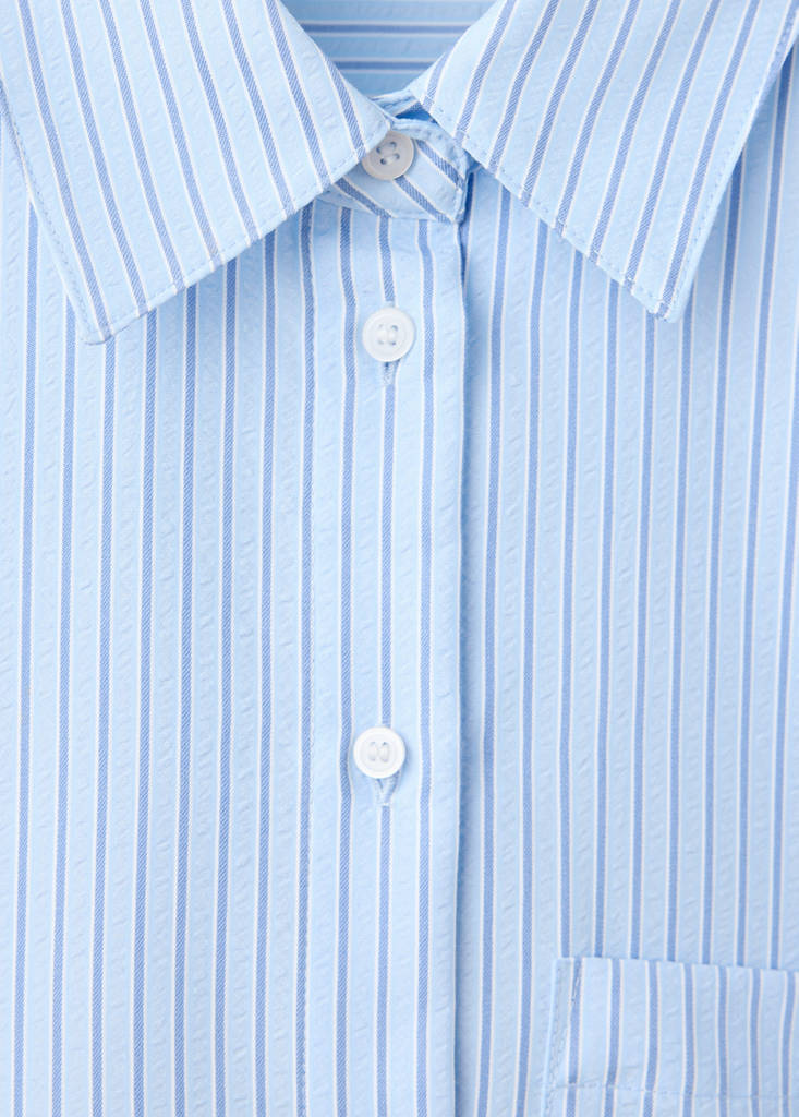 Striped straight shirt — Sky Blue