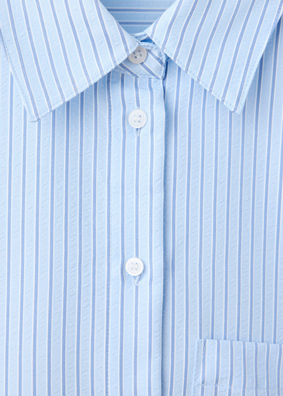 Striped straight shirt — Sky Blue