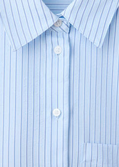 Striped straight shirt — Sky Blue 9