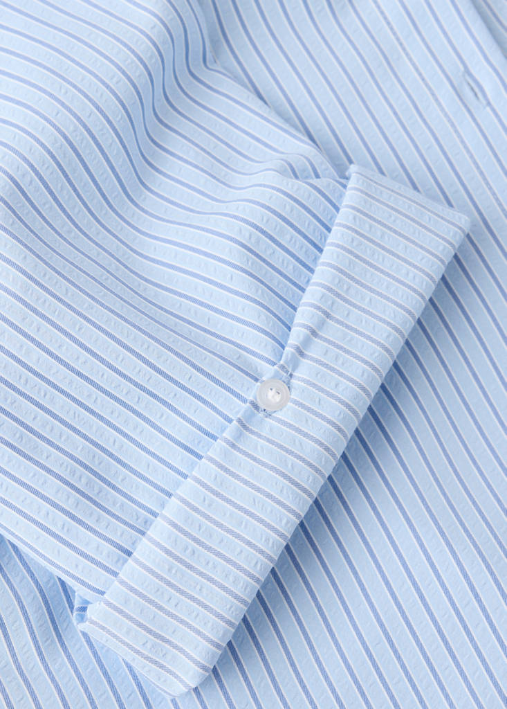 Striped straight shirt — Sky Blue