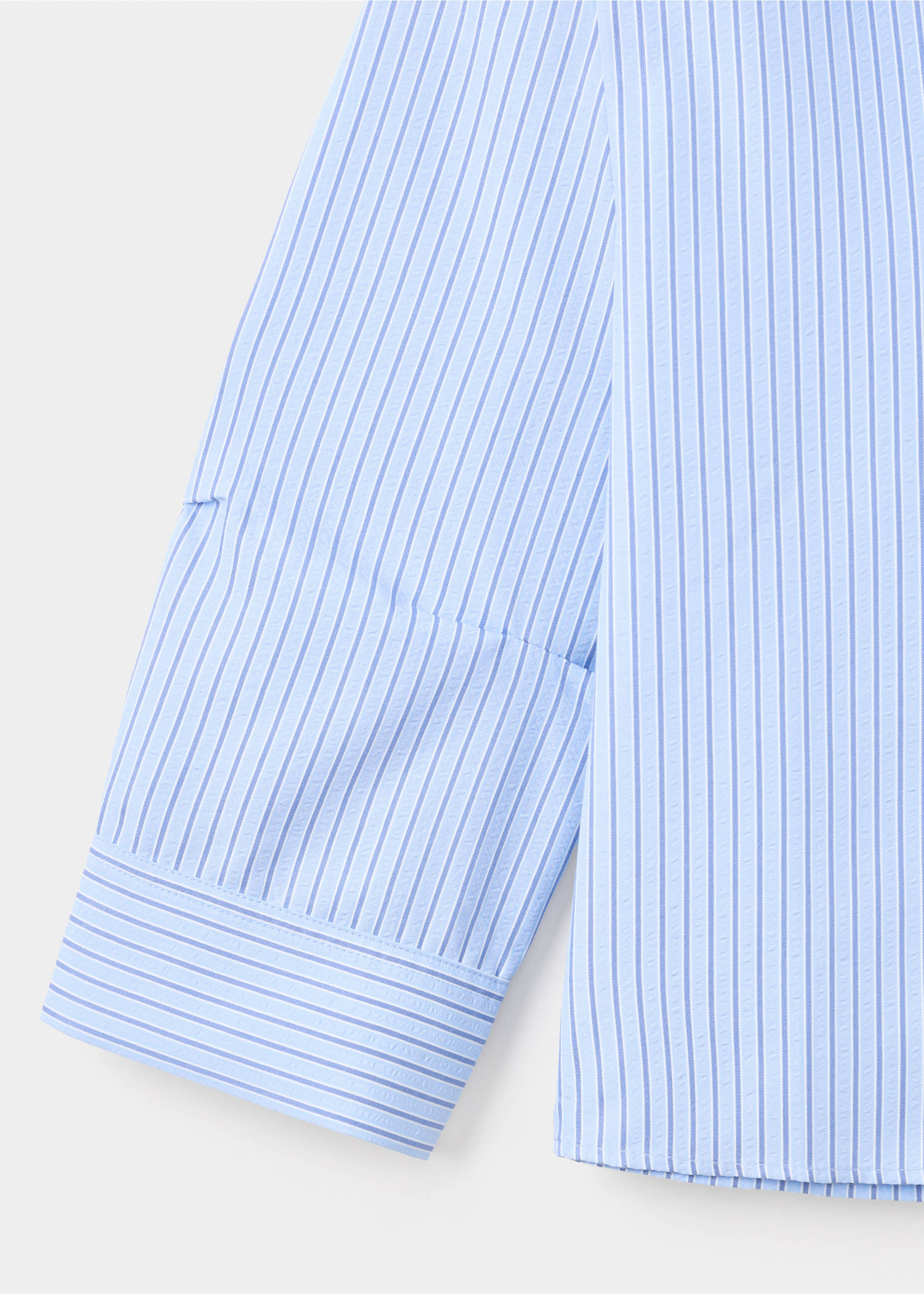 Striped straight shirt - Details of the article 0, Sky Blue. Ref: 37034069-00.