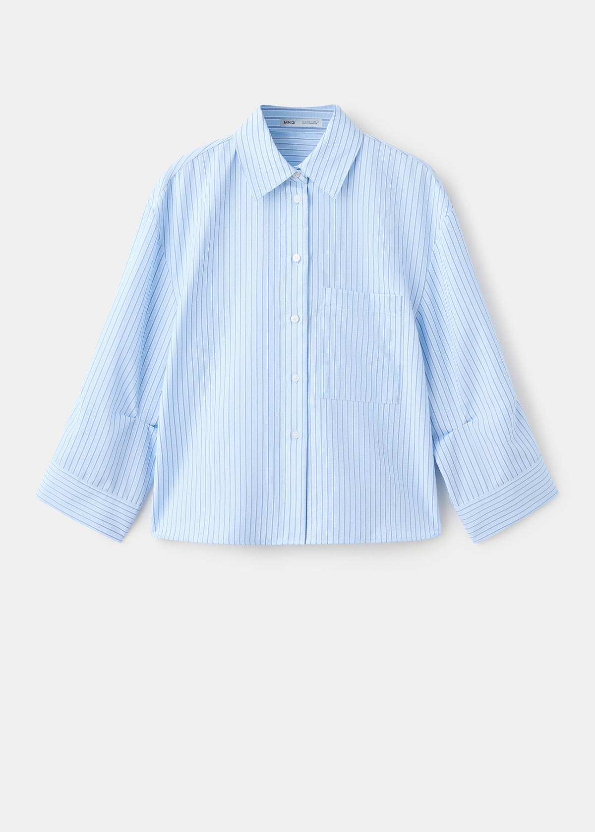 Striped straight shirt — Sky Blue
