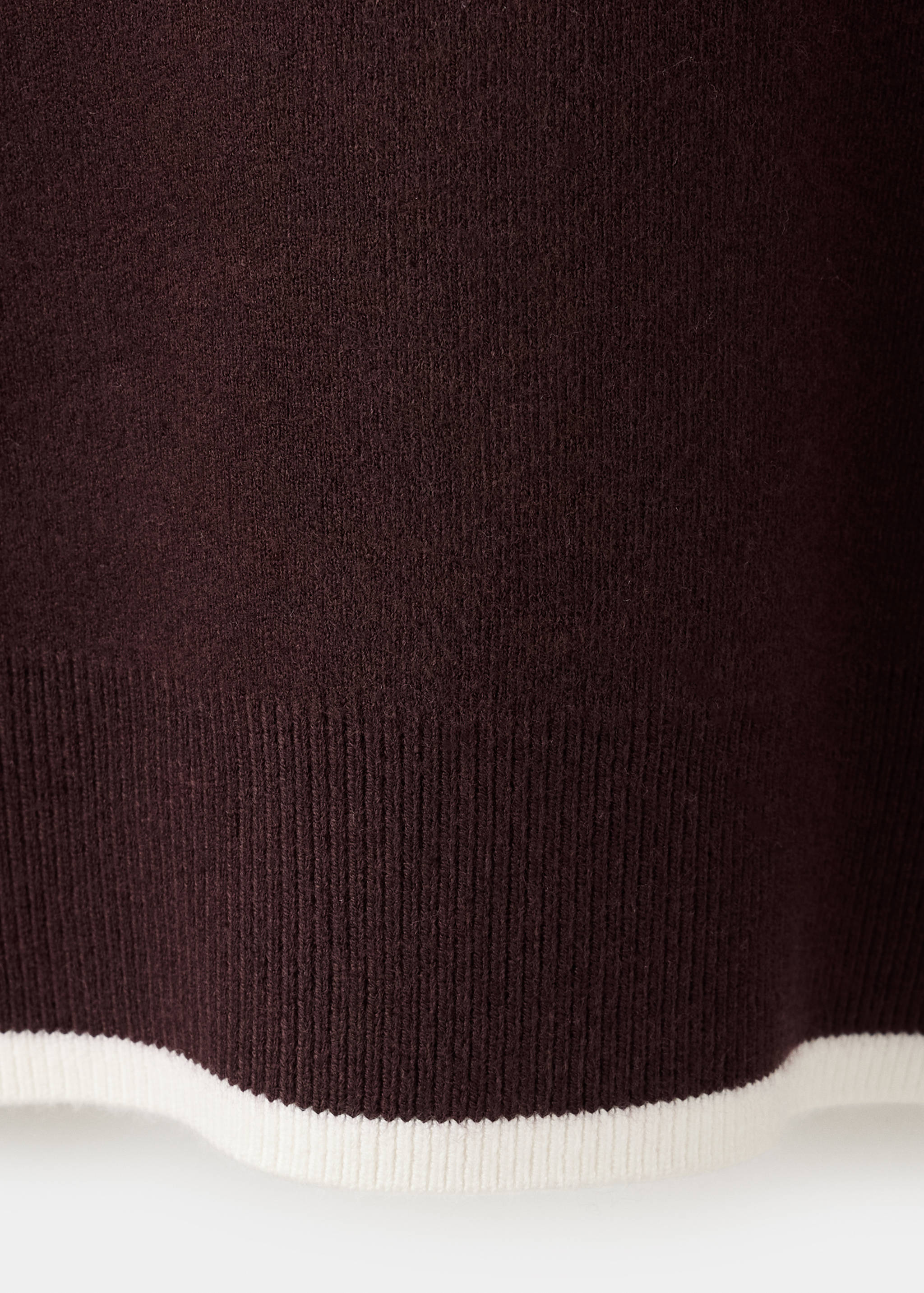 Polo neck jumper with contrasting stripe - Details of the article 0