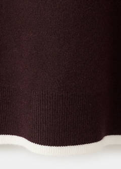 Polo neck jumper with contrasting stripe — Chocolate 10