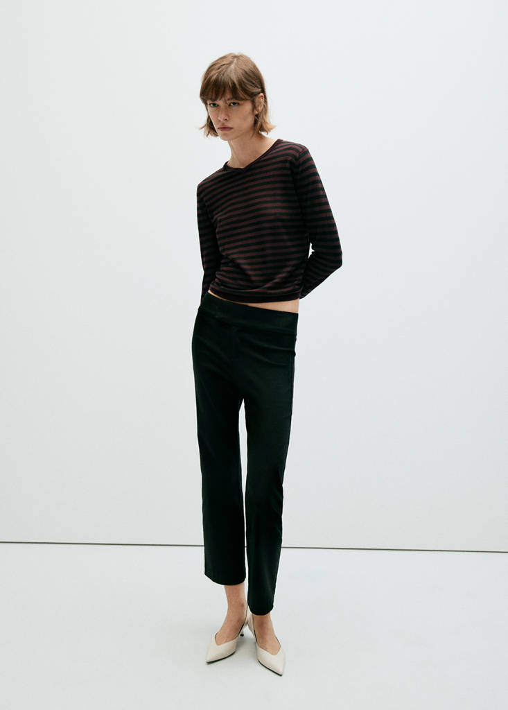 Lyocell stripe jumper — Wine