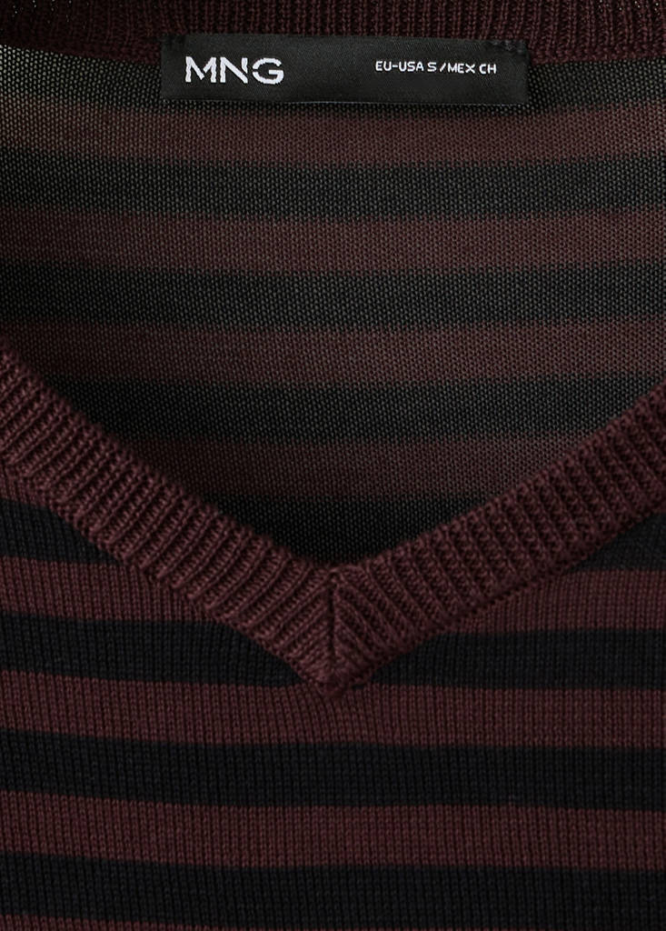 Lyocell stripe jumper — Wine