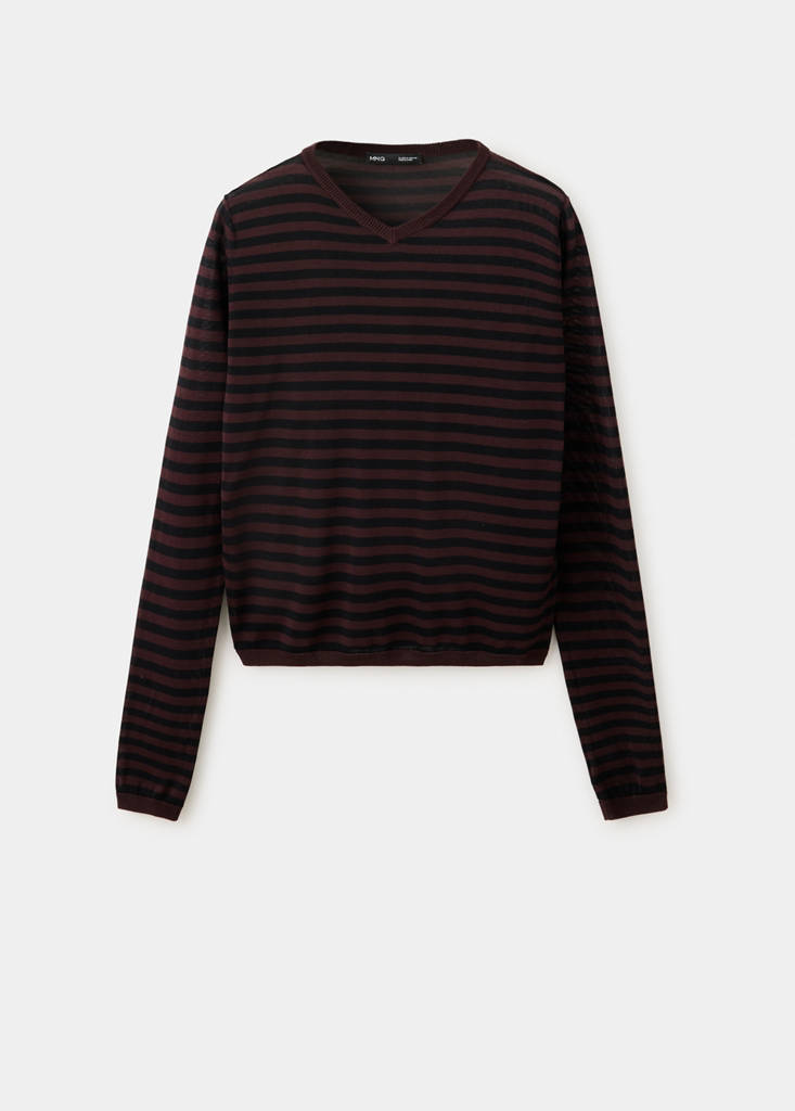 Lyocell stripe jumper — Wine