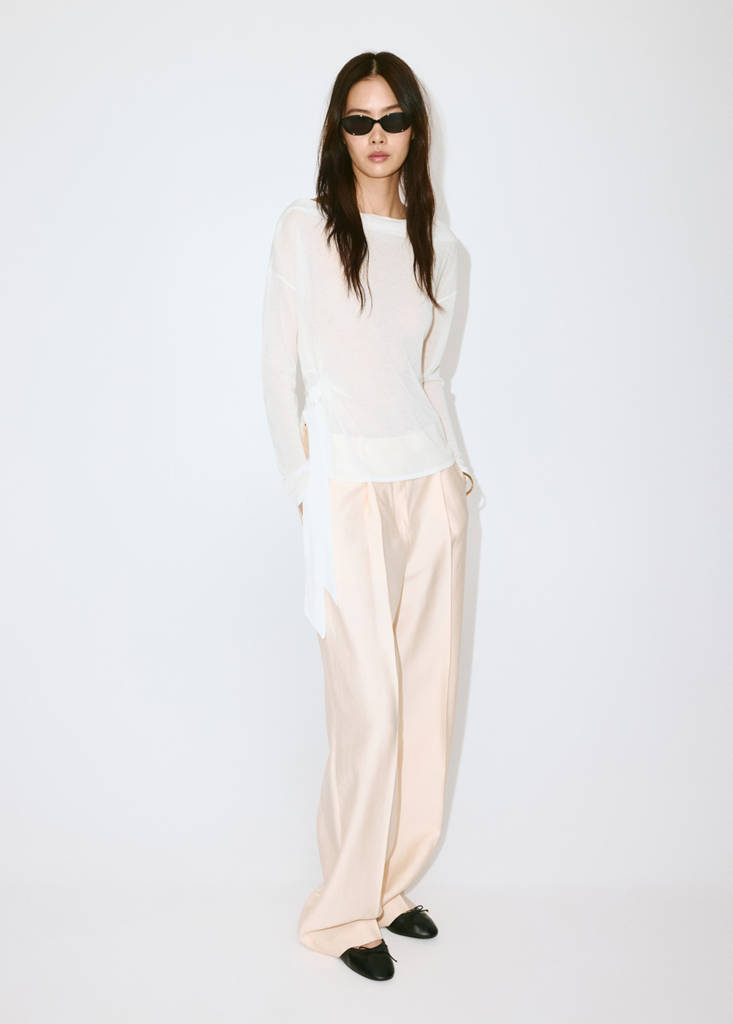 Fine knit bow jumper — Off White