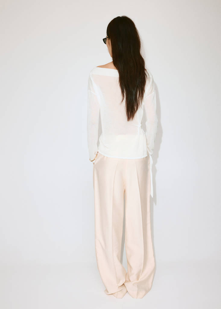 Fine knit bow jumper — Off White