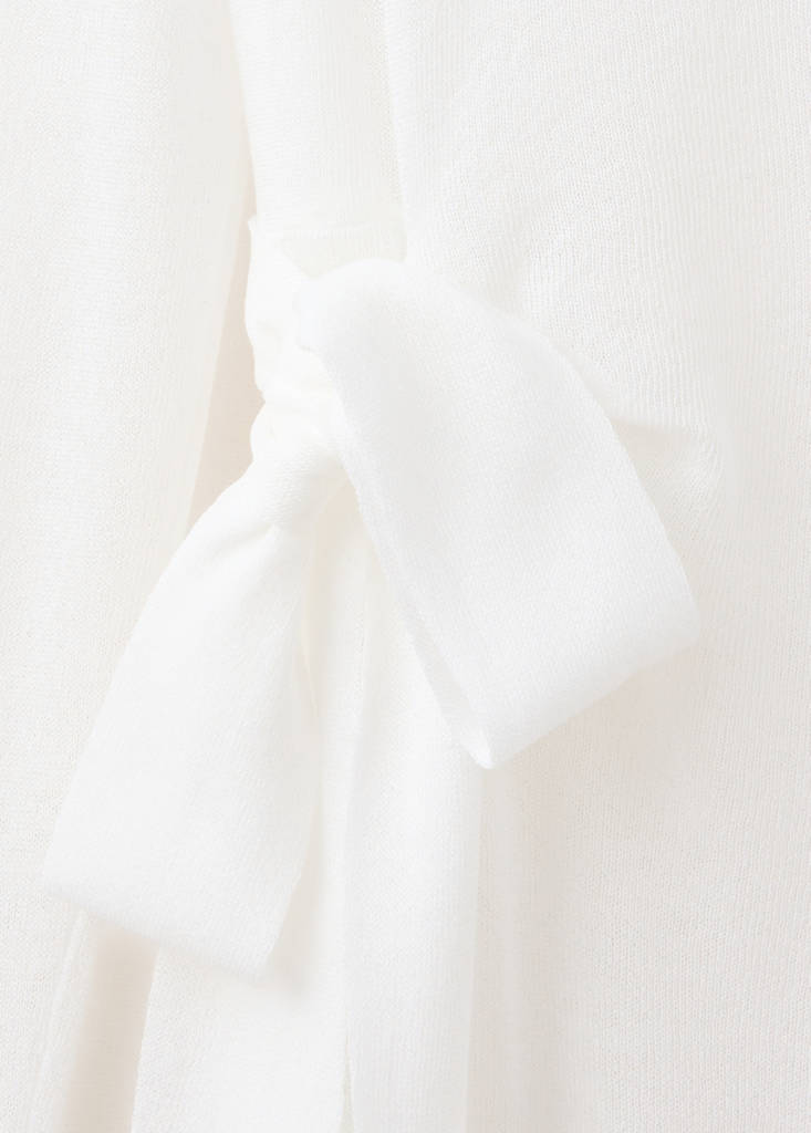 Fine knit bow jumper — Off White