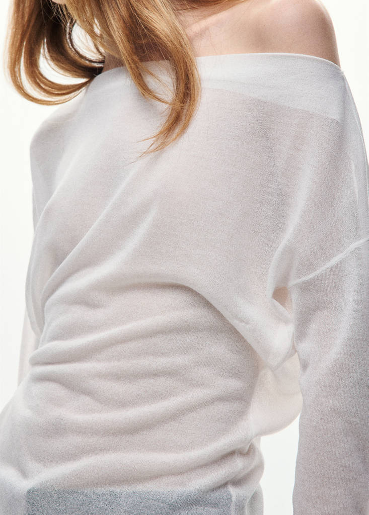 Fine knit bow jumper — Off White