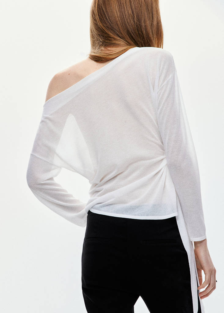 Fine knit bow jumper — Off White