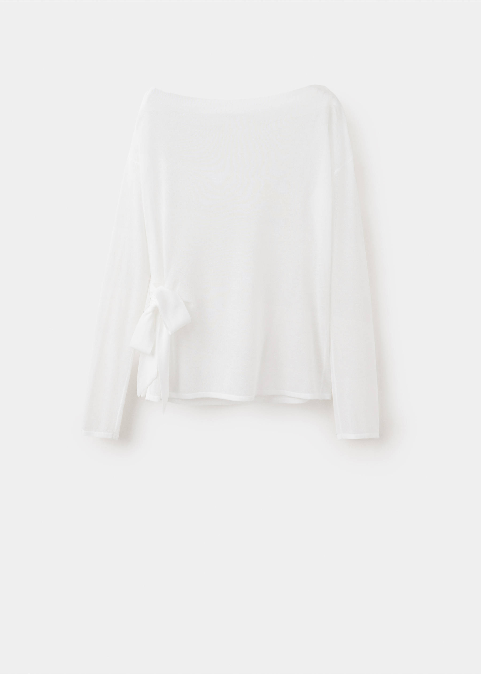 Fine-knit bow sweater - Изделие без модели, Грязно-белый. Ref: 37034073-00.